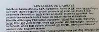 125G Bte Normande Sables Biscuiterie De L'abbaye Ingredients