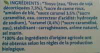 Soja Dessert Caramel Bio Ingredients