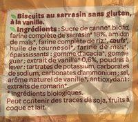 Sabl Sarrasin Vanille Bio Et Sans Gluten Ingredients