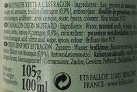Moutarde Verte A L'estragon Ingredients