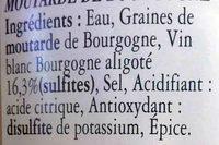 Moutarde De Bourgogne Ingredients