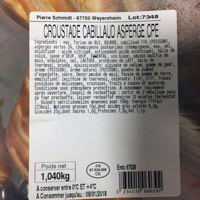 Croustade Cabillaud Asperge CGE