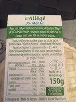 Vercors St Felicien Allege Ingredients