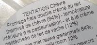 Le Tentation Chvre (25 % MG) Ingredients