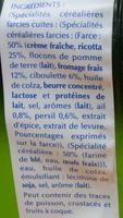 Ravioles  Poler Fromage, Ail & Fines Herbes Ingredients