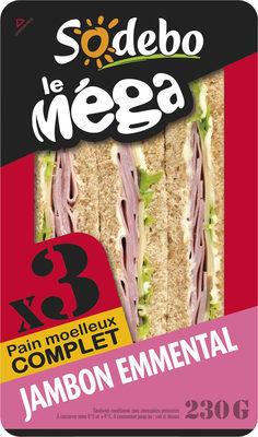 Sandwich Le Mga - Club - Jambon Emmental X3 / Pain Complet