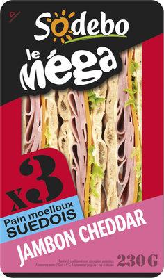 Sandwich Le Mga - Club - Jambon Cheddar X3 / Pain Sudois