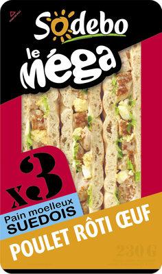 Sandwich Le Mga - Club - Poulet Rti Oeuf X3 / Pain Sudois