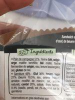 Le Rustic - Oeuf Cantal Beurre Lger Et Fines Herbes Ingredients