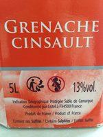Grenache/Cinsault Ingredients