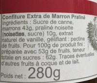 Crme De Marrons Praline Ingredients