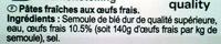 Tagliatelles Aux Ufs Frais Ingredients