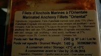 L'anchois En Marinade « A L'Oriental Ingredients