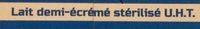 Lait Demi-crm Strilis U.H.T. Ingredients