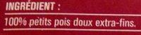 Petits Pois Doux Extra Fins Ingredients