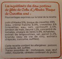 Colin D' Alaska Bisque De Crevettes Ingredients