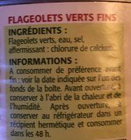 Flageolets Verts Fins Ingredients