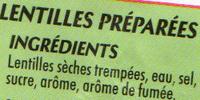 Lentilles Prpares Ingredients