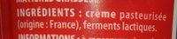 Crme Frache Paisse Entire 30% Ingredients