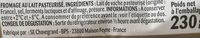 Fromage Ingredients