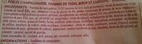 Pole Campagnarde (Pommes De Terre Buf & Lardons), Surgel Ingredients