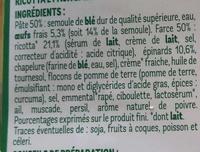 Demi-lunes Ricotta Pinards Ingredients