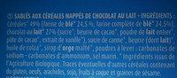 Sabls Aux Crales Chocolat Au Lait Ingredients