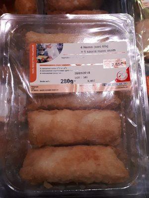 Nos Recettes Traiteur Nems Porc + Sauce Nuoc Mam Les 4 Nems De 65 G