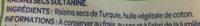 Raisins Secs Sultanine Ingredients