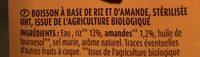 Boisson Riz Et Amande Ingredients