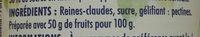 Confiture Allge - Reine-claude Ingredients