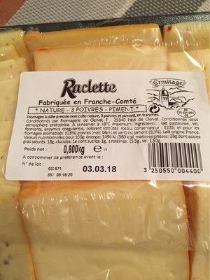 Raclette Nature - 3 Poivres - Piment