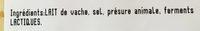 Cantal Jeune AOP Ingredients