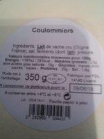 Coulomiers Ingredients