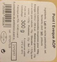 Pont LEveque AOP Ingredients