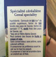 Crozets Au Sarrasin Ingredients