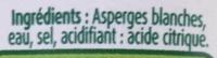 Asperges Blanches Miniatures Ingredients