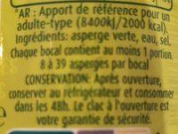 Mini Asperges Vertes Ingredients