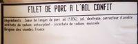 Filet De Porc  L'ail Confit Ingredients