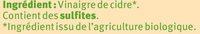 Vinaigre De Cidre Ingredients