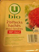 2 Biftecks Hachs 100% Boeuf, U Bio, Report Card