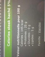 2 Biftecks Hachs 100% Boeuf, U Bio, Ingredients