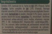 Crales Fourres Chocolat Noisettes Ingredients