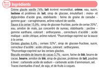 Crme Glace Cerise Gourmande Ingredients