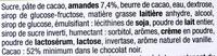 Chocolat Noir, Pte D'Amande Ingredients