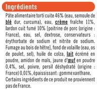Tortis  La Carbonnara Aux Lardons Fums Ingredients