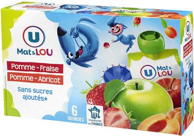 Gourdes 3 Pomme-fraise, 3 Pomme-abricot Sans Sucre Ajout
