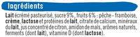 Yaourt  Boire Sucr Pulpe Pche Framboise Ingredients