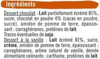 Dessert Lact Glifi Au Chocolat Ou  La Vanille Panachs Ingredients