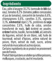 Lasagnes Vgtariennes Aux Tomates, Champignons Et Protines De Soja Ingredients